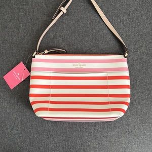 Fun Kate Space crossbody bag! Pink and Orange stripe!